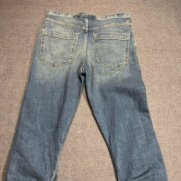 Free People We The Free Daliah Stacked Low Rise Straight Leg Denim Jeans Blue 25 - Picture 8 of 16